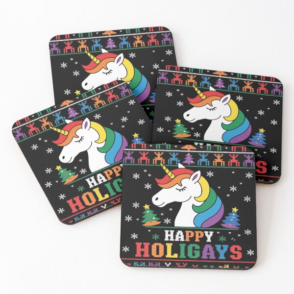 Item preview, Gay Christmas Happy Holigays Rainbow LGBT Pride Flag  designed and sold by Charidana.
