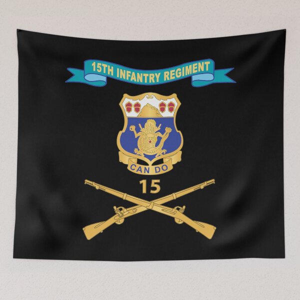 Item preview, Army - 15th Infantry Regiment - DUI w Number Br - Ribbon X 300 designed and sold by Military Insignia Products.