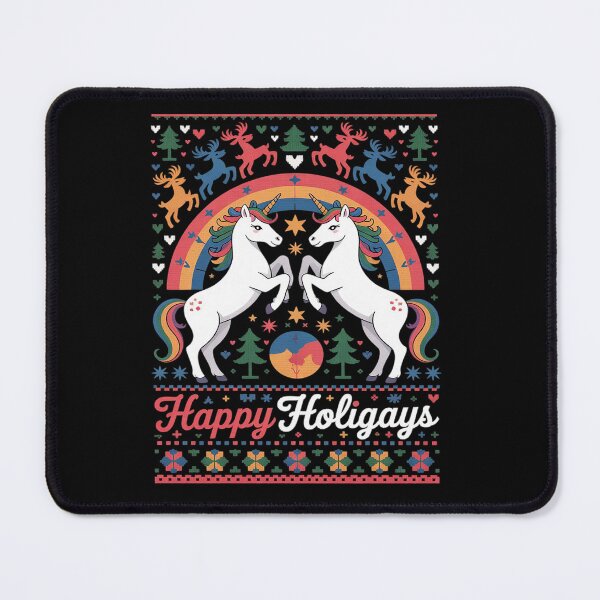 Item preview, Happy Holigays Cute Unicorn Rainbow Xmas LGBT Ugly Christmas designed and sold by Charidana.
