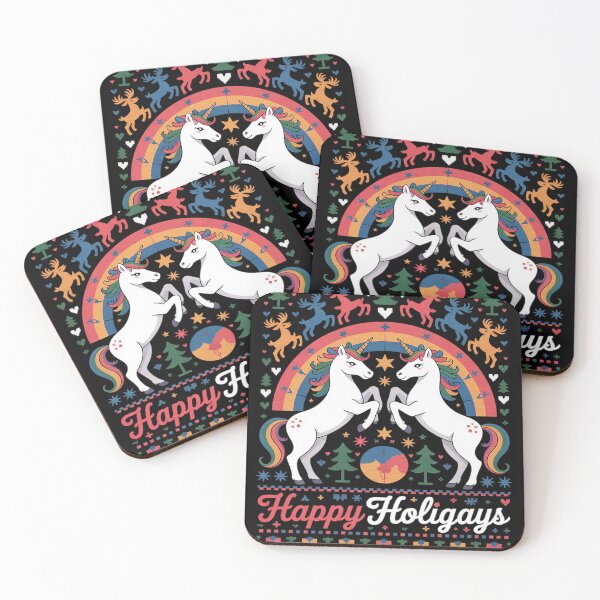 Item preview, Happy Holigays Cute Unicorn Rainbow Xmas LGBT Ugly Christmas  designed and sold by Charidana.