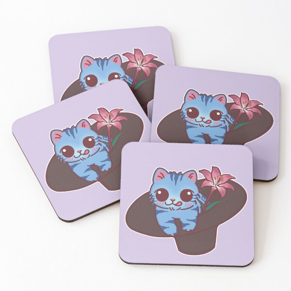 Item preview, Blue Derpy Cat in Magic Hat with Flower designed and sold by BGMeYou.