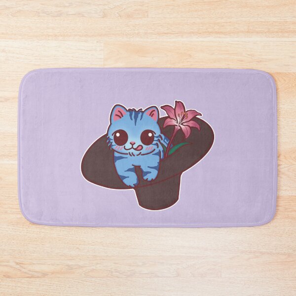 Item preview, Blue Derpy Cat in Magic Hat with Flower designed and sold by BGMeYou.