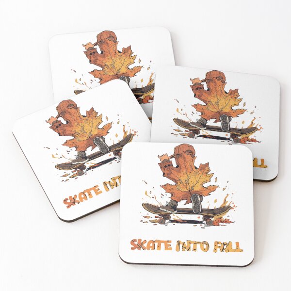 Item preview, Skate into Fall – Funny Autumn Skateboarding Design with Giant Leaf designed and sold by Tgrudzin Design.