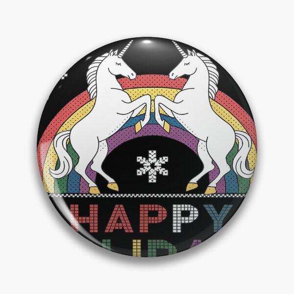 Item preview, Happy Holigays Xmas LGBT Ugly Christmas Cute Unicorn Rainbow designed and sold by Charidana.