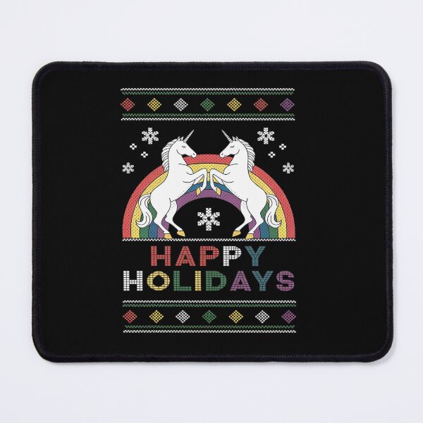 Item preview, Happy Holigays Xmas LGBT Ugly Christmas Cute Unicorn Rainbow designed and sold by Charidana.