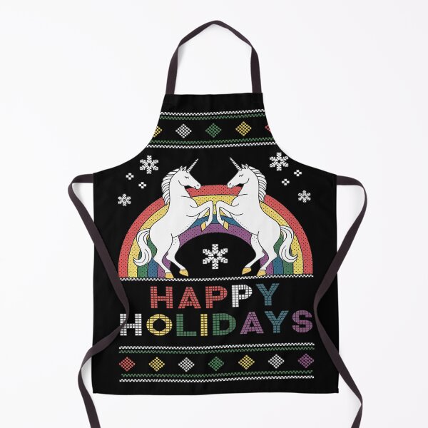 Item preview, Happy Holigays Xmas LGBT Ugly Christmas Cute Unicorn Rainbow designed and sold by Charidana.