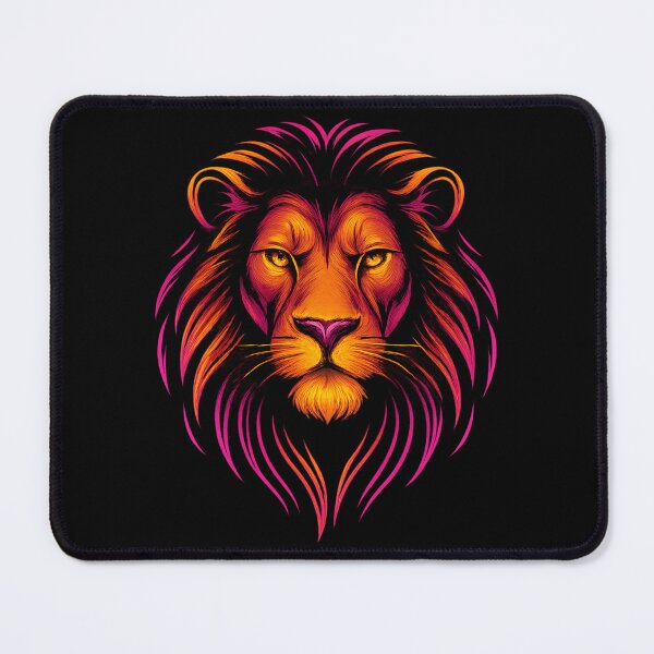Item preview, Retro Neon Lion Face – Bold 80s Style Colorful Animal Art designed and sold by Creative.Shop.