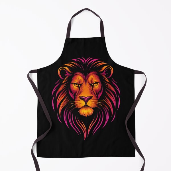 Artikelvorschau, Retro Neon Löwengesicht – Kräftige, farbenfrohe Tierkunst im 80er-Jahre-Stil entworfen und verkauft von Creative.Shop.
