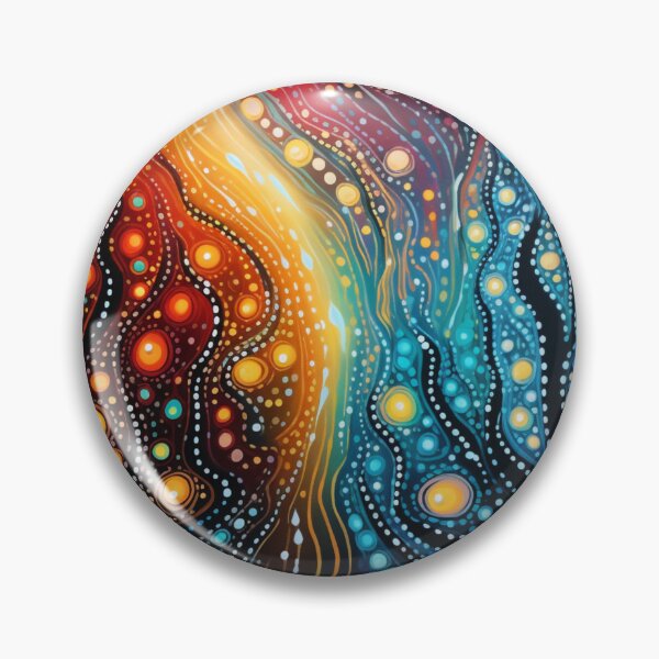 Item preview, Aboriginal Inspired Dot Art - Lava and Water Vibe designed and sold by GrinGalore.