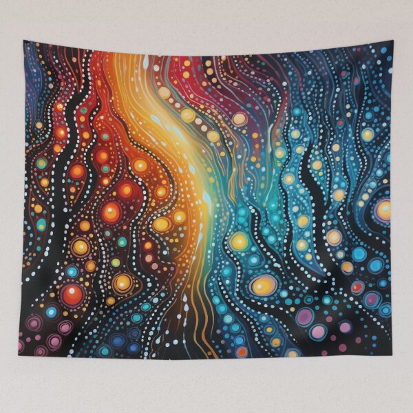 Item preview, Aboriginal Inspired Dot Art - Lava and Water Vibe designed and sold by GrinGalore.