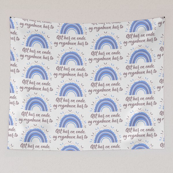 Item preview, Alt har en ende, og regnbuen har to. Norwegian text: Everything has an end, and the rainbow has two.  designed and sold by pidzam4e.