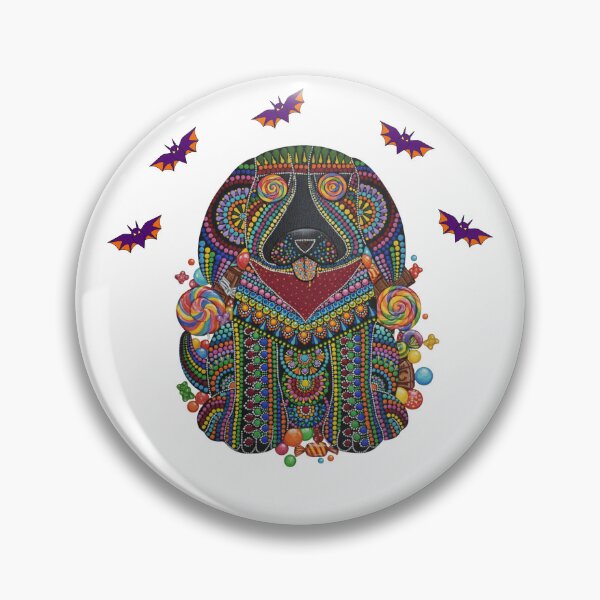 Item preview, Trippy Candyland Pug – Bright Surreal Dog Art Print designed and sold by DotsNSoul.