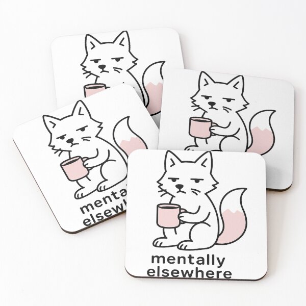 Item preview, Mentally Elsewhere – Minimalist Fox Coffee Lover designed and sold by Your Therapist's Art.