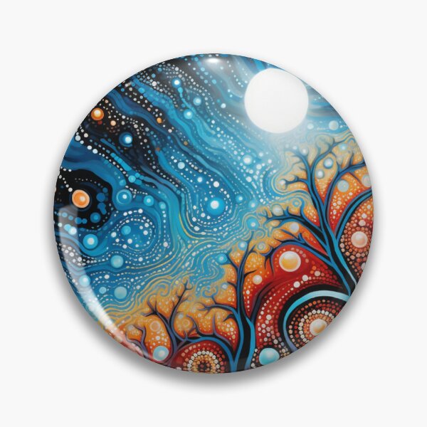 Item preview, Aboriginal Inspired Dot Art - Lava Tree Under the Moon designed and sold by GrinGalore.