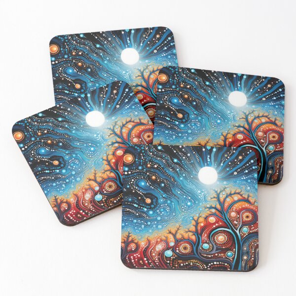 Item preview, Aboriginal Inspired Dot Art - Lava Tree Under the Moon designed and sold by GrinGalore.