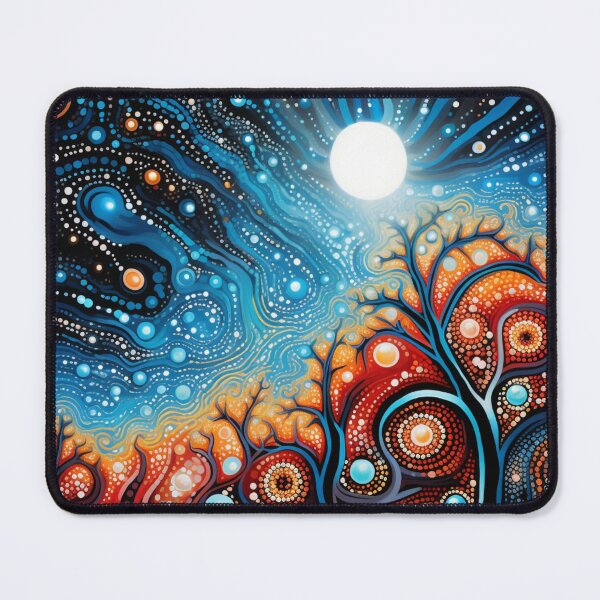 Item preview, Aboriginal Inspired Dot Art - Lava Tree Under the Moon designed and sold by GrinGalore.