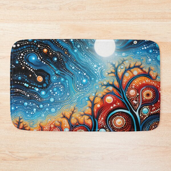 Item preview, Aboriginal Inspired Dot Art - Lava Tree Under the Moon designed and sold by GrinGalore.