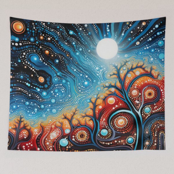 Item preview, Aboriginal Inspired Dot Art - Lava Tree Under the Moon designed and sold by GrinGalore.