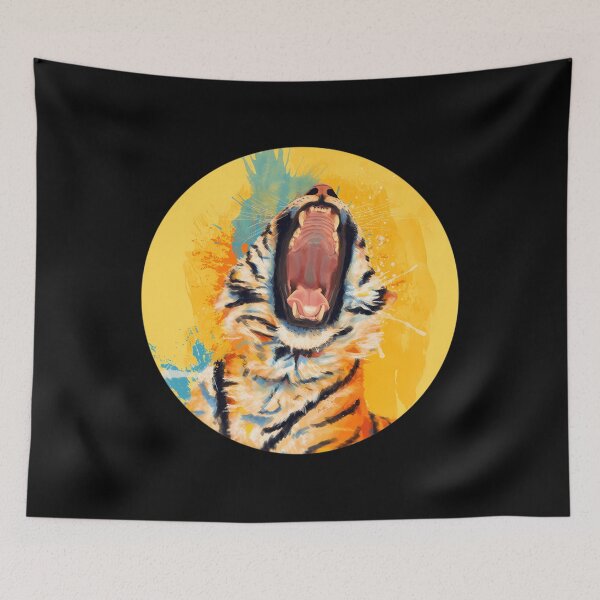 Item preview, Wild Yawn Tiger Portrait  	 designed and sold by uehjbeopq49.