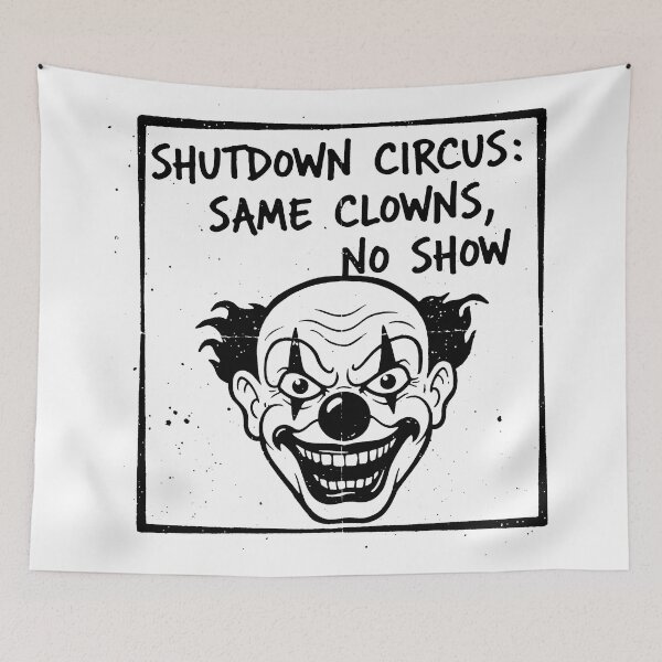 Item preview, Laughing Clown Face Satire on Government Shutdown designed and sold by SplashTastic.