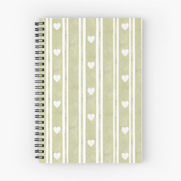 Item preview, Sage Stripes and Hearts Pattern - Light Green Watercolour designed and sold by NitaBG.