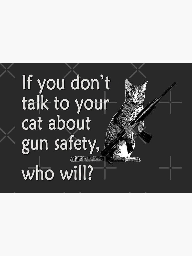 Talk to Your Cat About Gun Safety Poster for Sale by ColorCats