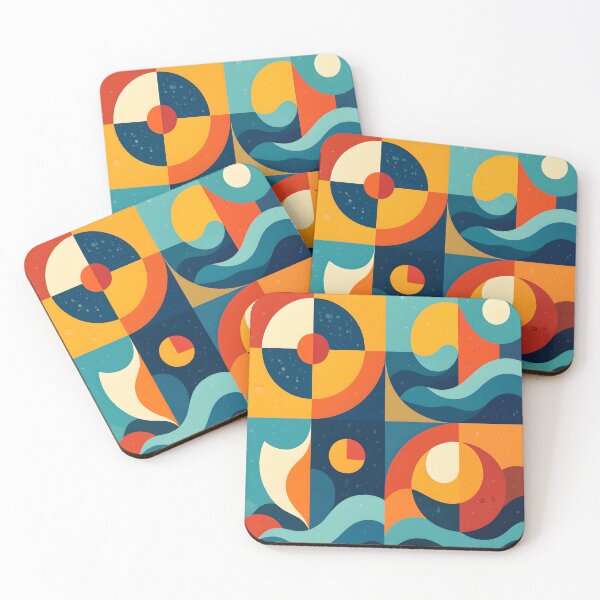 Item preview, 4 part geometric abstract 3 colorful design designed and sold by SmashingDeals.