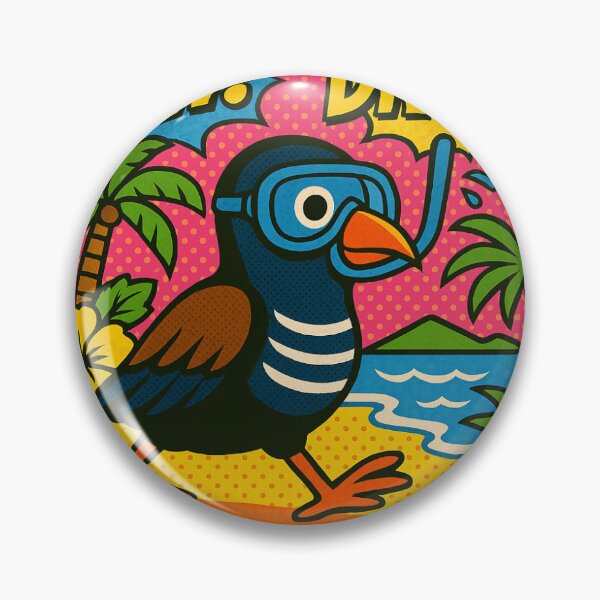Item preview, WOW! DIVING BIRD – Pop Art Okinawa Rail Comic Design designed and sold by winged_lens.