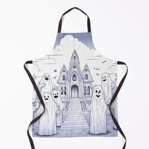 Item preview, Haunted House with Ghosts and Bats – Spooky Halloween Night Art designed and sold by Ani-24.