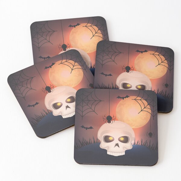 Item preview, Glowing Eyes Skull Under Full Moon Halloween Art designed and sold by edimoraes.