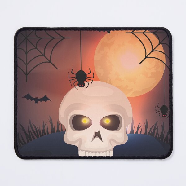 Item preview, Glowing Eyes Skull Under Full Moon Halloween Art designed and sold by edimoraes.