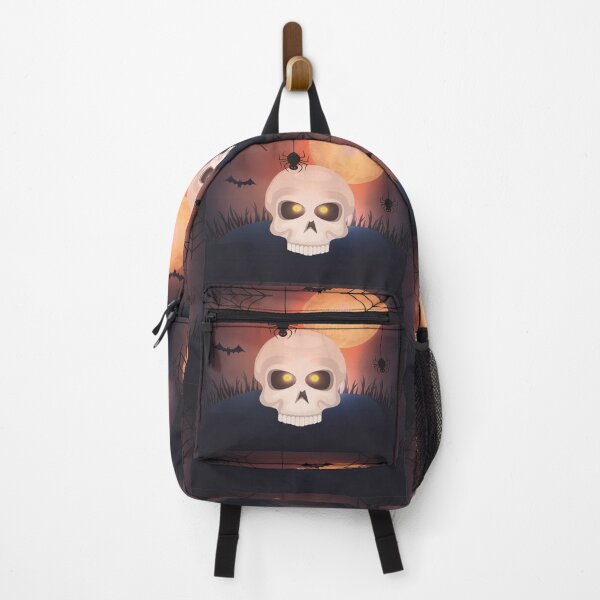 Item preview, Glowing Eyes Skull Under Full Moon Halloween Art designed and sold by edimoraes.