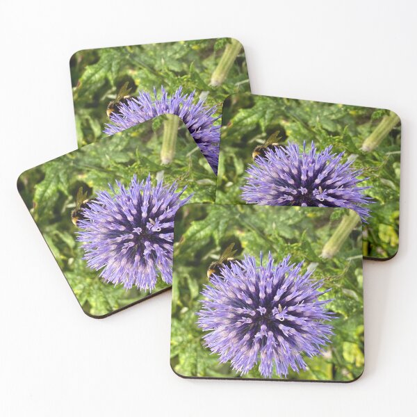 Item preview, Bee on a Globe Thistle designed and sold by Kate Anderson Art.
