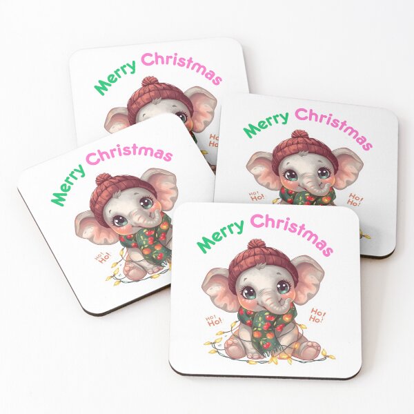 Item preview, Cute Christmas Elephant Sticker – Ho Ho Ho designed and sold by BonnieGlam13.