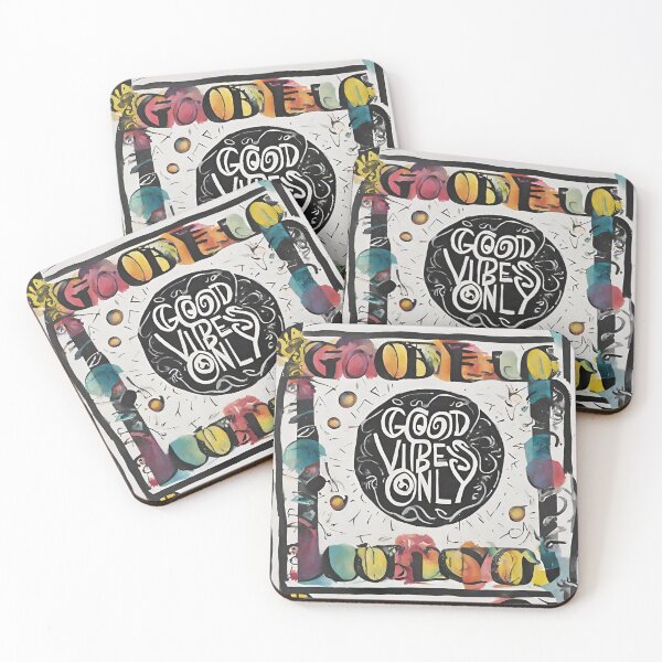 Item preview, Good Vibes Only Round Typography Art designed and sold by Happyfreedom.