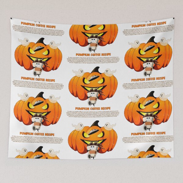 Item preview, Pumpkin Coffee Recipe – Funny Halloween Pumpkin Art designed and sold by beerkee.