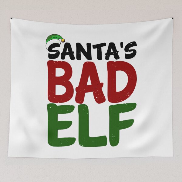 Artikelvorschau, Santas Bad Elf Lustige Weihnachten Jacob Zelazny Transparent entworfen und verkauft von jwgekkhar13.