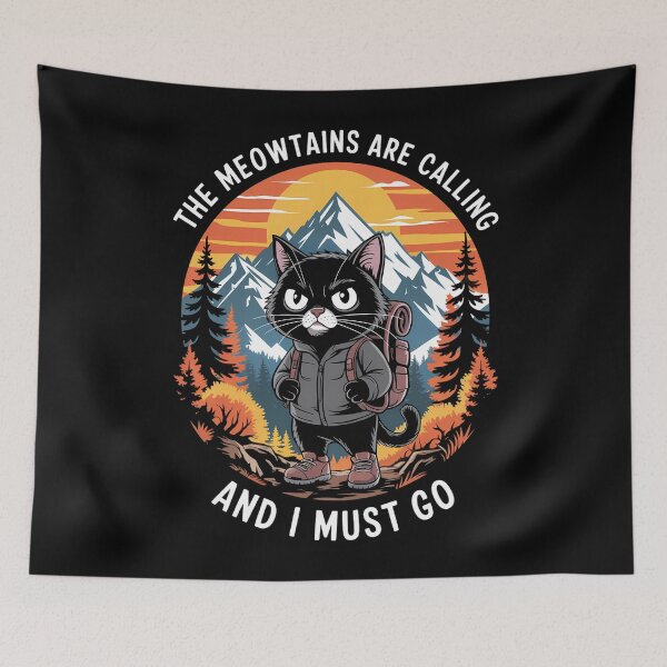Item preview, Funny Cat Hiking Outdoor designed and sold by WalshDrawnLaugh.