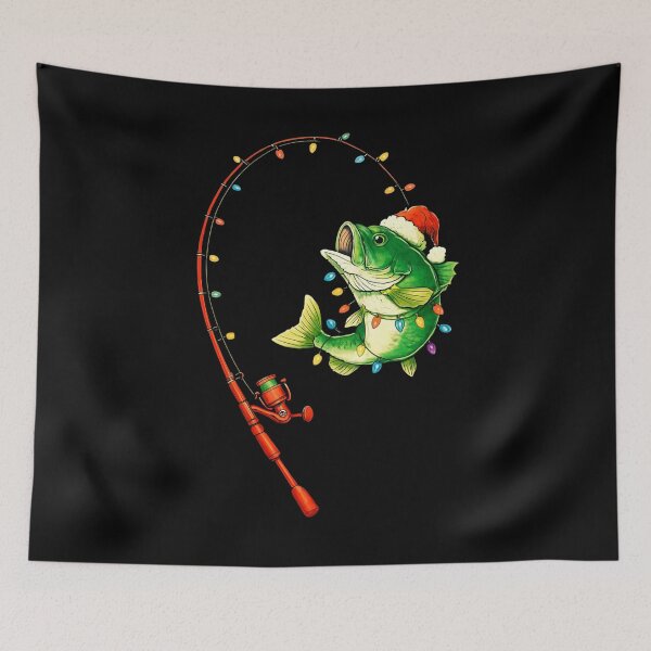 Item preview, Christmas Fishing Bass Santa Holiday Fun designed and sold by JerdbordinShop.