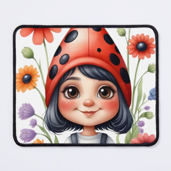 Item preview, Ladybug cartoon character smiling designed and sold by Raluk.