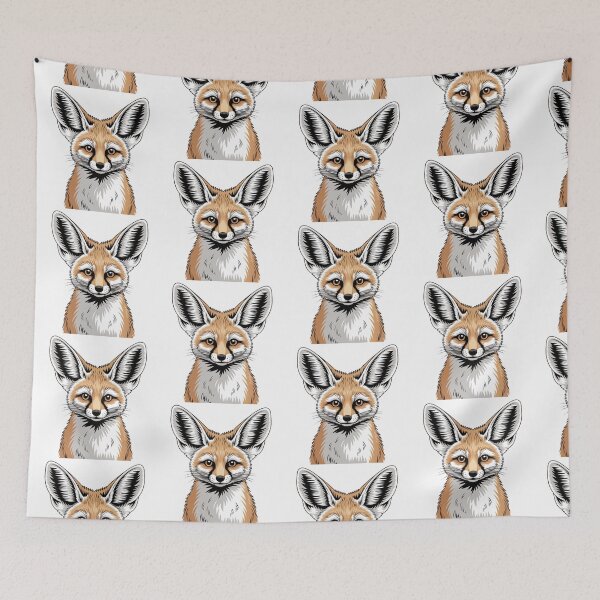 Item preview, Fox Illustration – Detailed Wild Animal Artwork with Large Ears designed and sold by Royalsticker.