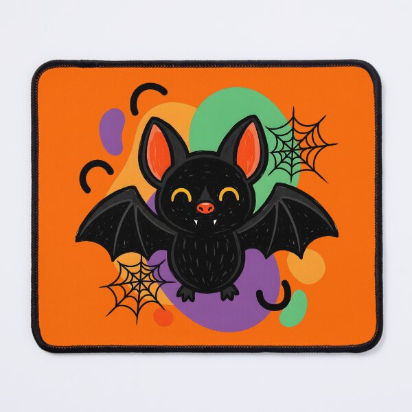 Item preview, Cute Kawaii Bat with Spiderwebs and Colorful Background designed and sold by SeGoArtDesign.