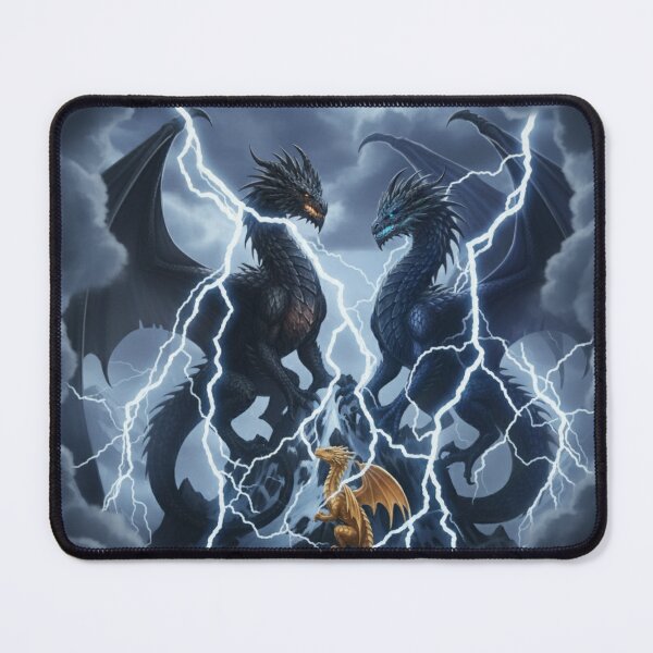 Item preview, Fourth Wing Fan Art Tairn, Sygael and Andarna in lightening designed and sold by The Introvert's Press.