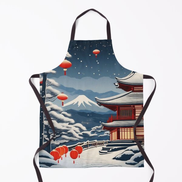 Item preview, Christmas Lantern Forest Temple – Japanese Ukiyo-e Winter Scene designed and sold by Vandy Fullam.