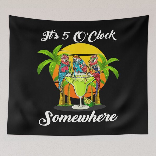 Item preview, Beach Vacation Drinking It's 5 O'Clock Somewhere Parrots 		 designed and sold by oulzpfsfq10.