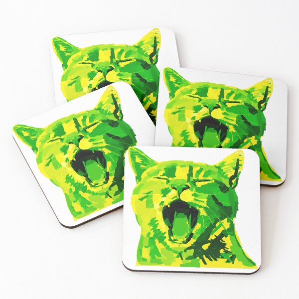 Item preview, Emerald Yawn, Green Cat Art. designed and sold by dakotii.