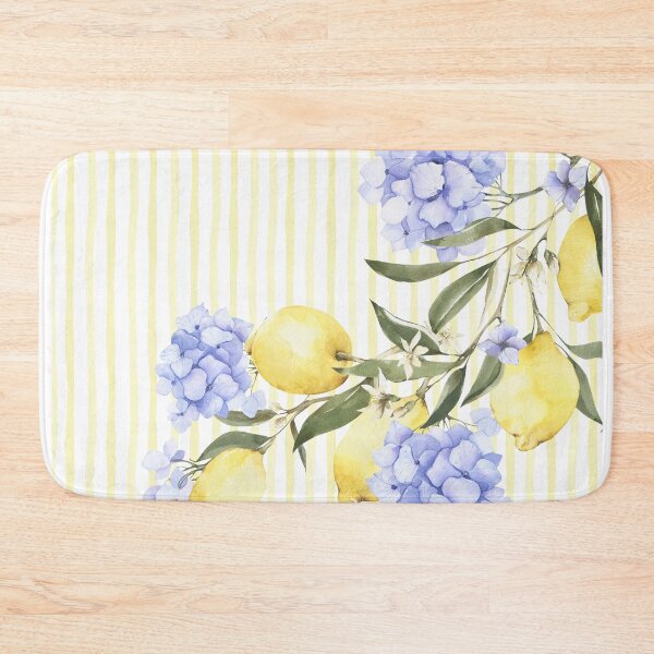 Item preview, Mediterranean Stripes and Lemons - Yellow and Blue Design designed and sold by NitaBG.