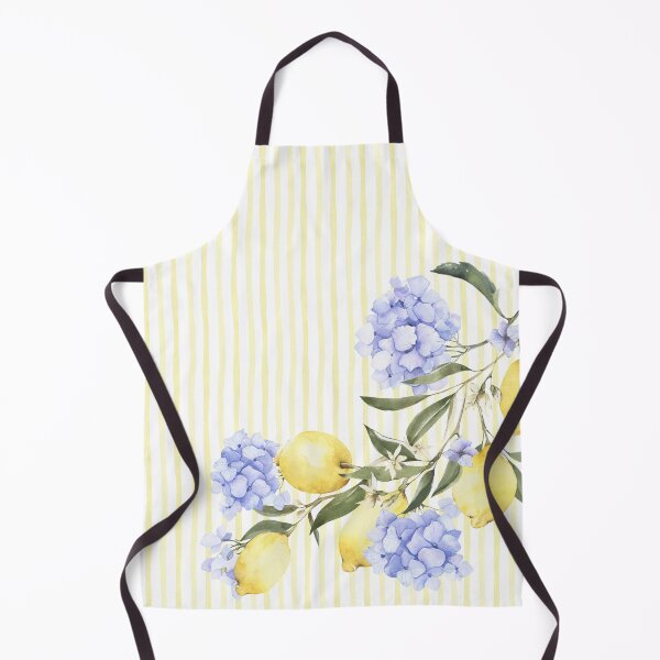Item preview, Mediterranean Stripes and Lemons - Yellow and Blue Design designed and sold by NitaBG.