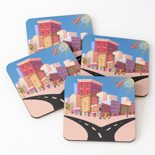 Item preview, Diverging Road Between Buildings at Sky designed and sold by Saragoza.