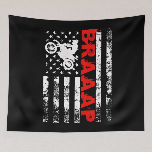 Item preview, Braaap Vintage USA American Flag Dirt Bike 		 designed and sold by pjxomokxnka49.